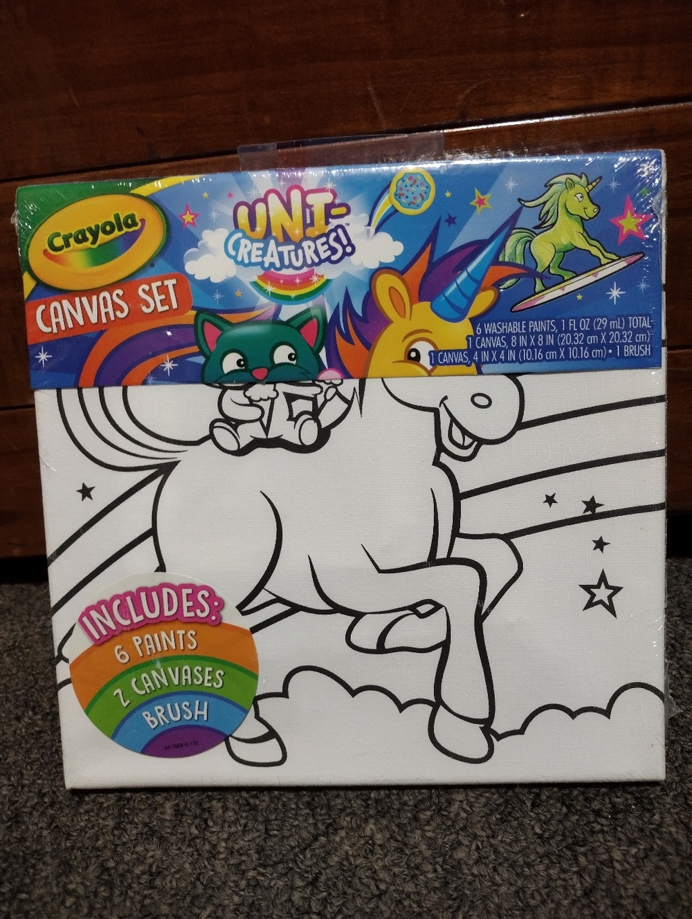 Crayola Uni-Creatures Canvas Set - Blue Green Yellow Purple